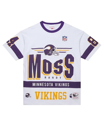 Мужская футболка с логотипом Mitchell & Ness от Randy Moss White Minnesota Vikings с номером команды Origins white