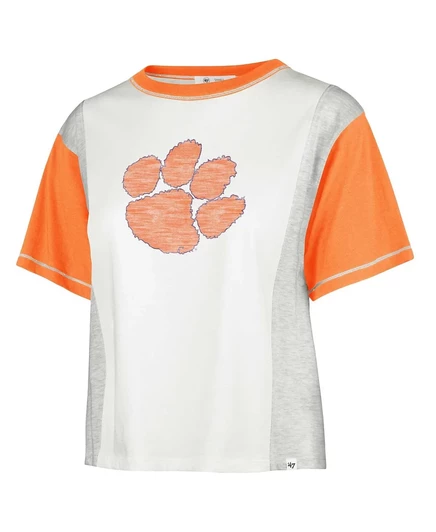 Женская брендовая белая футболка Clemson Tigers Premier Tilda 47-го года выпуска, в потертом состоянии white