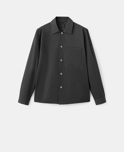 Мужская рубашка-овершейт Mango Non-Iron Pocket, серая