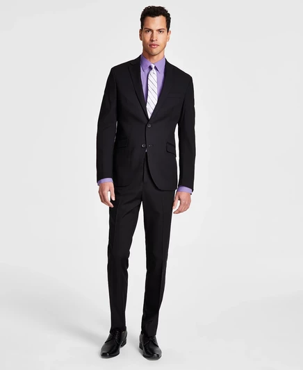 Мужской костюм Kenneth Cole ReadyFlex приталенный черный