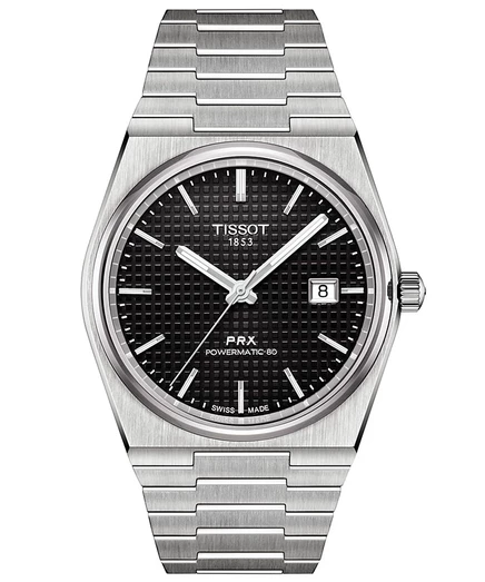 Мужские часы Tissot PRX Powermatic 80 40 мм, черные