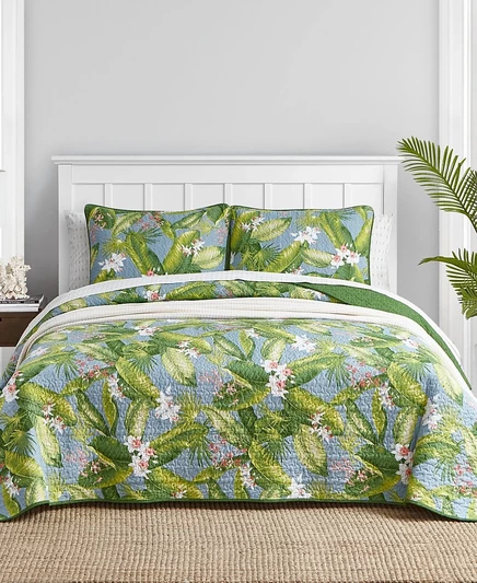 Двустороннее покрывало Tommy Bahama Aregada, twin, голубое
