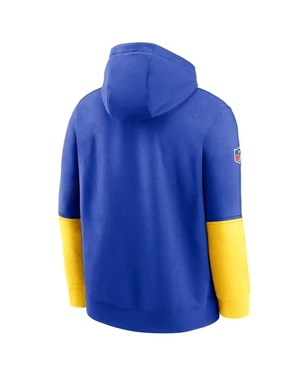 Мужская толстовка-пуловер Nike Royal Los Angeles Rams 2024 Sideline Club с капюшоном royal, gold