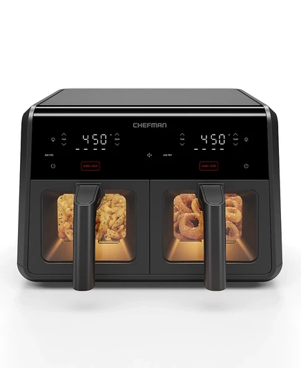 Воздушная фритюрница Chefman TurboFry объемом 9 кварт с двумя корзинами, черная
