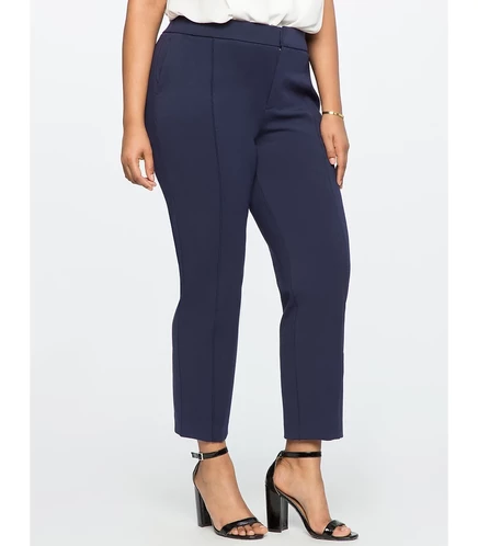 ELOQUII ELOQUII Plus Size Высокие брюки с максимально эластичными узкими штанинами maritime blue