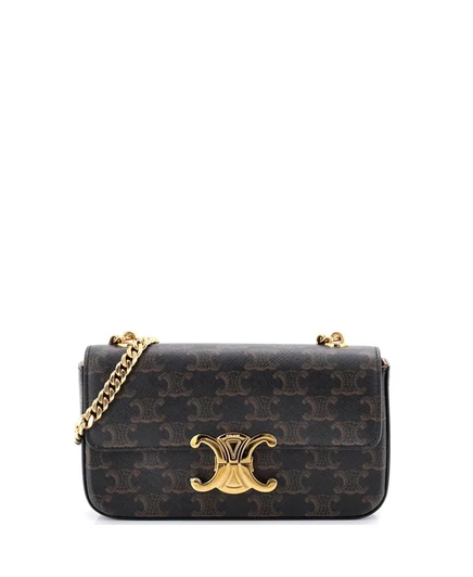 Женская сумка через плечо Pre-Owned Celine Triomphe, покрытый холст, коричневая