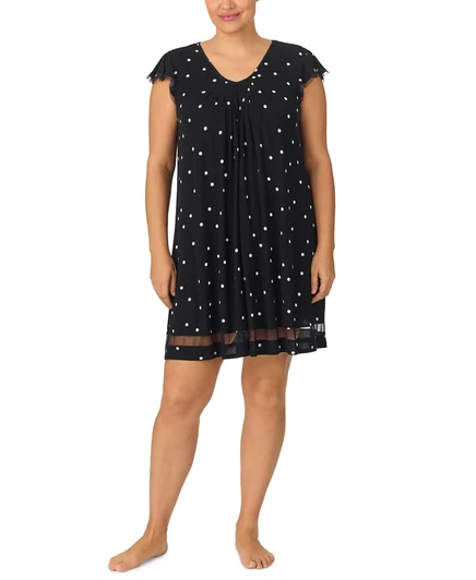 Ночная рубашка Ellen Tracy Plus Size Yours to Love с короткими рукавами серого цвета
