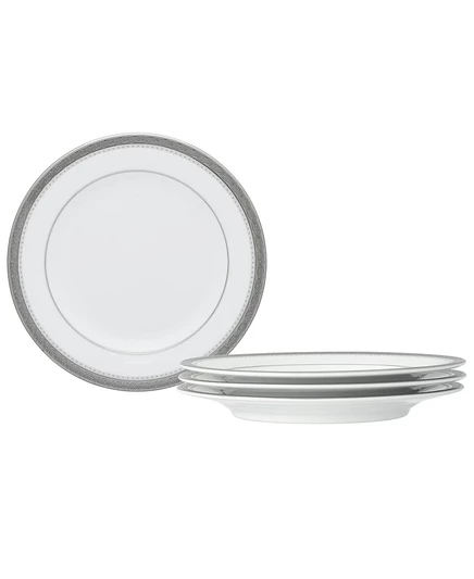 Набор тарелок Noritake Charlotta Platinum, 4 шт., с платиновой каймой