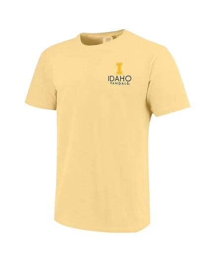 Мужская и женская футболка Image One золотого цвета Idaho Vandals Scenic Comfort Colors gold