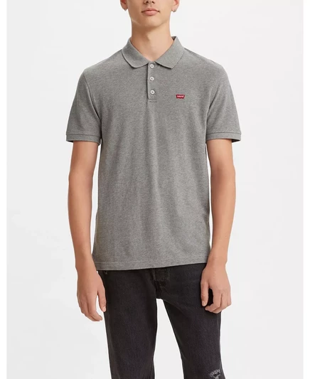 Мужская рубашка-поло с коротким рукавом Levis Mens Housemark gray heather