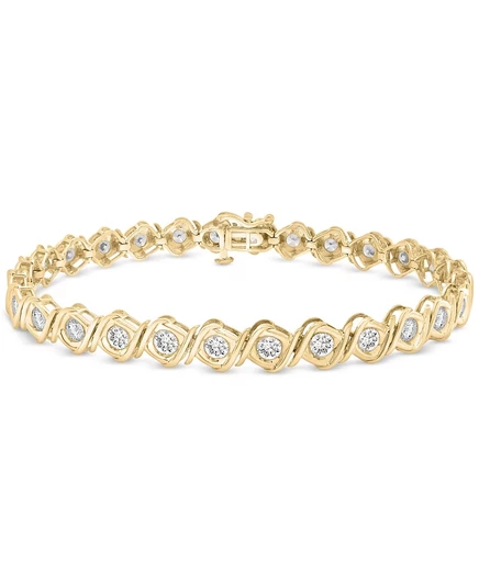 Браслет Macy's Diamond Swirl 4 карат в 10k золоте, золотой