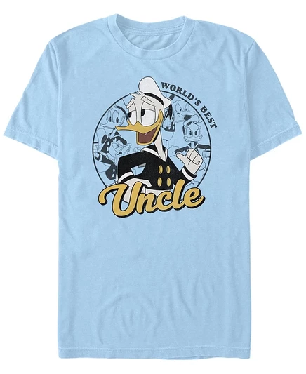 Мужская голубая футболка с коротким рукавом Duck Tales Donald Duck Uncle blue
