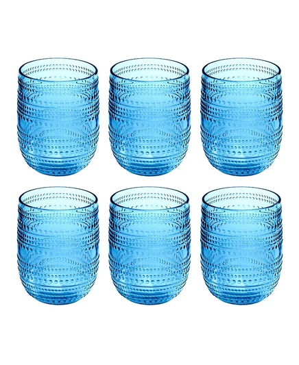 Кобальтовые бокалы Abode Homewares без ножек, украшенные бисером, Набор из 6 бокалов