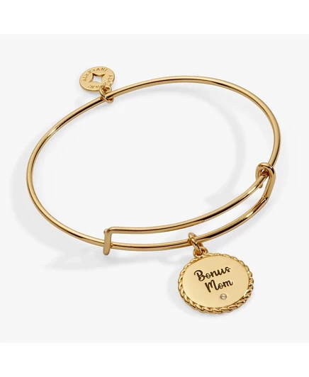 Браслет Alex and Ani с шармом Bonus Mom регулируемый, позолоченный