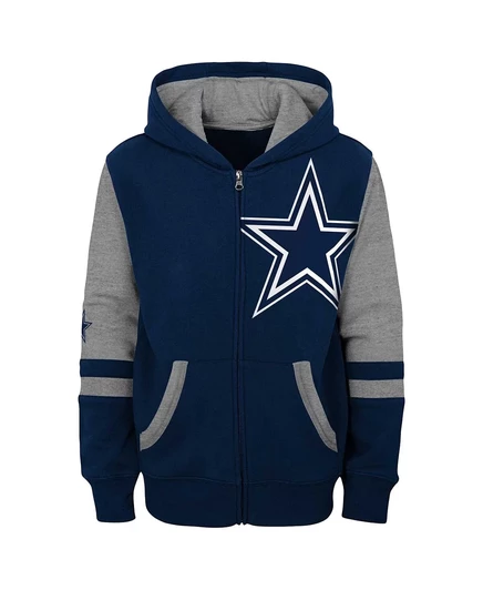 Толстовка с капюшоном на молнии в цветную клетку Big Boys Navy Dallas Cowboys navy