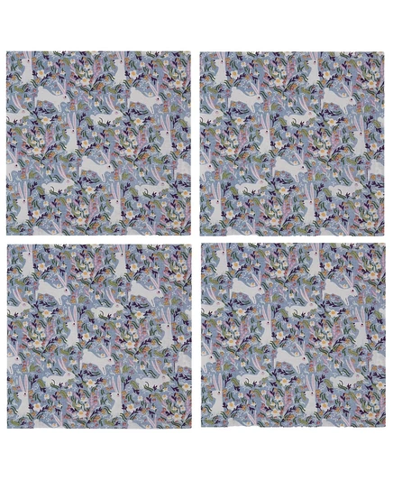 Салфетки Design Imports Bunny Meadows хлопковые 4 шт, синие