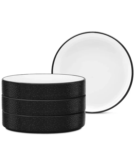 Набор глубоких тарелок Noritake Stone Stax, 4 шт., черный