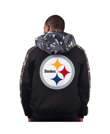 Мужская куртка Starter Steelers на молнии, черная