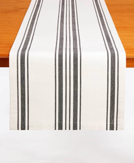 Дорожка на стол Tableau Country Stripe 183×36 см, черная