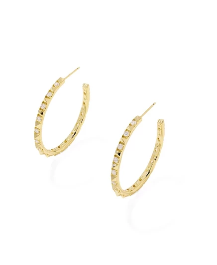 Женские серьги-кольца Kendra Scott с фианитами, золотистые