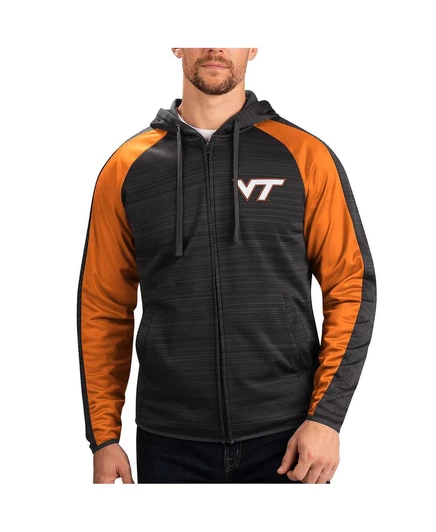 Мужская черная спортивная куртка с капюшоном Реглан Neutral Zone от Virginia Tech Hokies на молнии G-III Sports by Carl Banks black