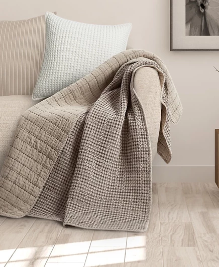 Стеганый плед Levtex Mills с вафельной вышивкой, 60