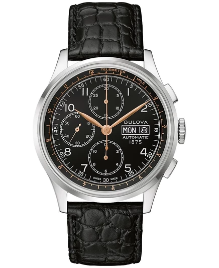 Мужские часы Bulova автомат хронограф 42 мм, серебристые