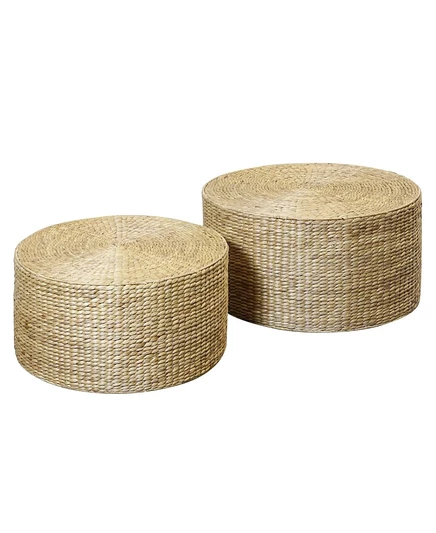 Коллекция StyleCraft Home, 2 шт. Деревянный журнальный столик Laura Round Transitional коричневого цвета