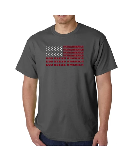 Мужская футболка с надписью God Bless America с принтом от LA Pop Art gray