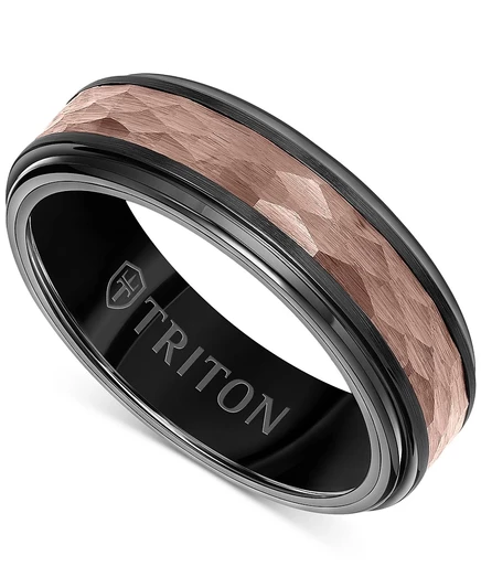 Мужское кольцо Triton Espresso, 7 мм, черно-коричневое