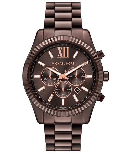 Мужские часы Michael Kors с хронографом Lexington, коричневые, из нержавеющей стали, 44 мм