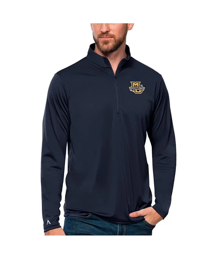 Мужской пуловер Antigua Marquette Quarter-Zip, темно-синий