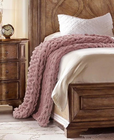 Плед American Heritage Textiles Chenille, светло-розовый
