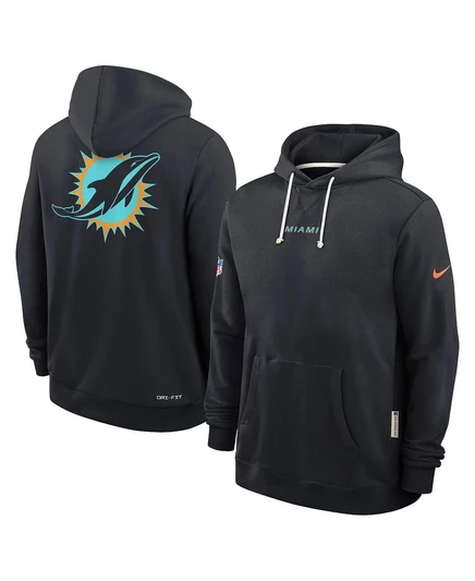 Мужская темно-синяя толстовка Miami Dolphins 2025 NFL Rivalries Sideline Dri-Fit с капюшоном navy