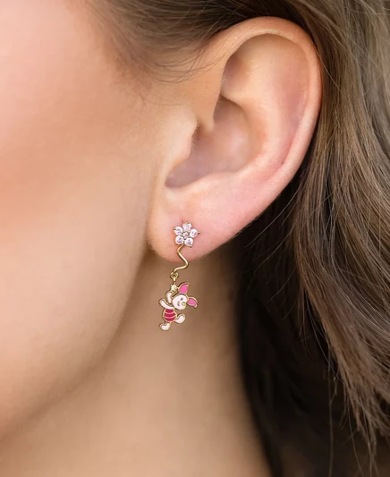 Детские серьги Girls Crew Disney Piglet, серебристые