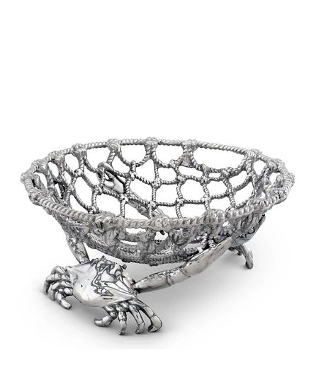 Корзина для фруктов Arthur Court Crab and Net из алюминия, серебристая
