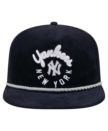 Мужская темно-синяя кепка New York Yankees Full Circle из вельвета с регулируемой посадкой New Era