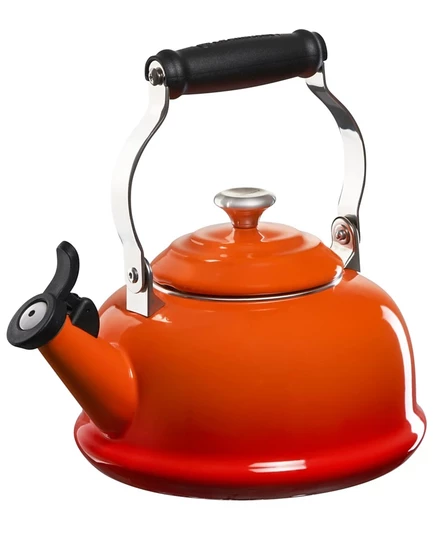 Чайник le creuset эмалированный 1,6 л со свистком, оранжевый