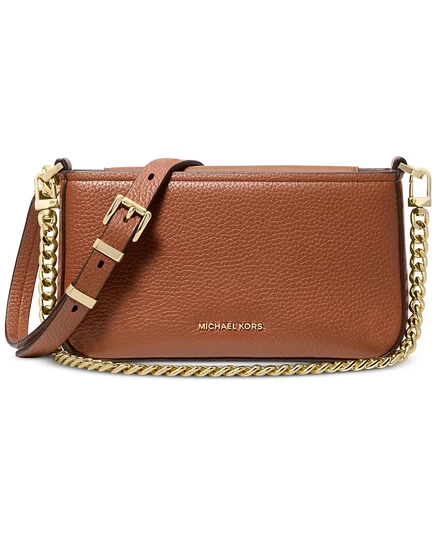 Женская сумка Michael Kors Bryant малая кожаная через плечо, коричневая