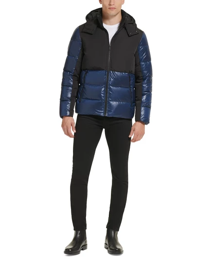 Мужской пуховик Kenneth Cole колорблок, синий