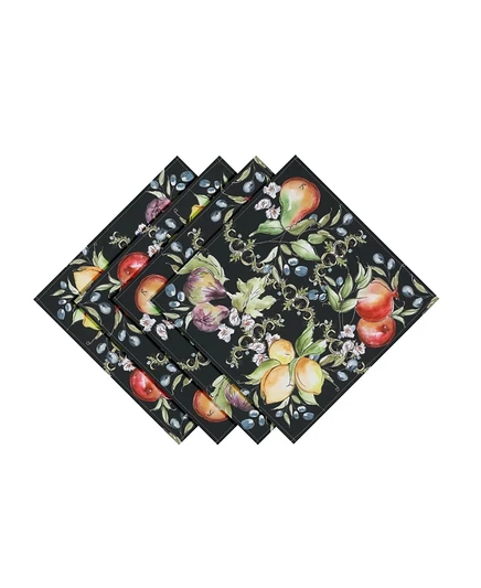 Салфетки Laural Home Tuscan Fruit 4 шт. 51×51 см, черные