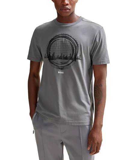 Футболка обычного покроя Hugo Boss Mens Artwork medium gray