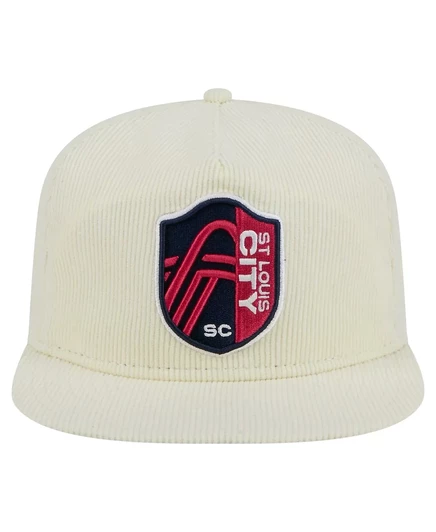 Мужская кепка для гольфа New Era кремового цвета St. Louis City SC 2025 Kickoff Snapback cream