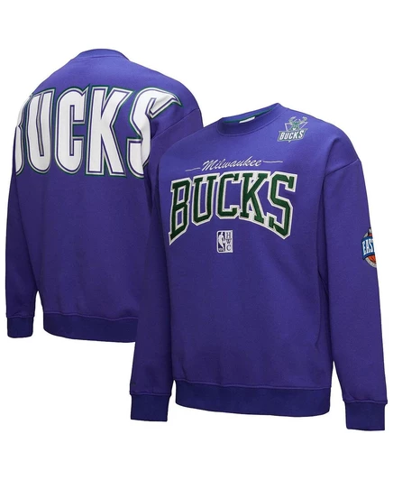 Мужская фиолетовая толстовка-пуловер Milwaukee Bucks Hardwood Classics There Back 2.0 от Mitchell & Ness в винтажном стиле purple