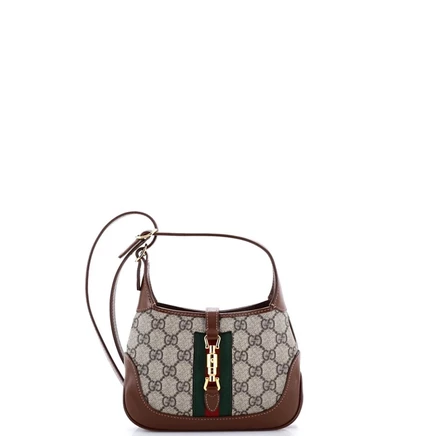 Женская сумка Gucci Mini Jackie 1961 hobo, GG холст, коричневая