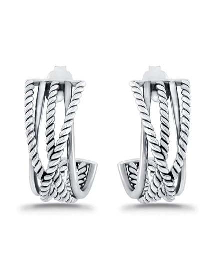 Женские серьги Macy's J-Hoop, серебристые
