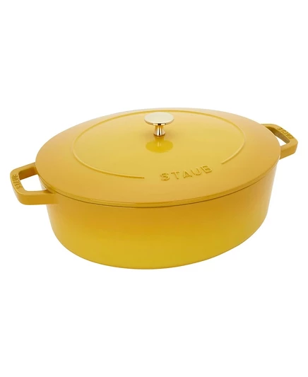 Чугунная овальная жаровня Staub 5,9 л, желтая