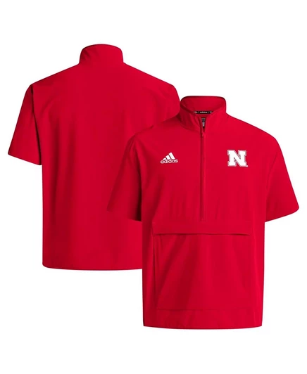 Мужская куртка Adidas Nebraska Huskers с укороченной молнией, красная