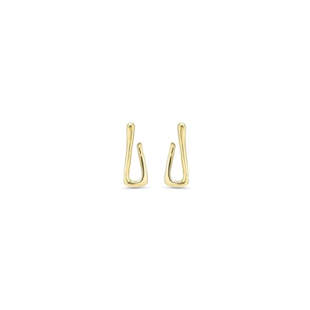 Серьги из металлического сплава UNOde50 в форме звеньев gold
