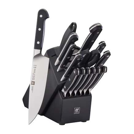 Набор блоков Zwilling Pro 16шт с черным блоком из каучукового дерева black